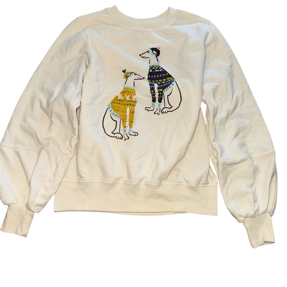 🛑 SOLD Maeve Ski Pups Graphic Sweatshirt XS - anthropology - Picture 3 of 6